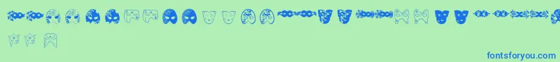 M E1scaras venezianas  Naty e Bell Font – Blue Fonts on Green Background