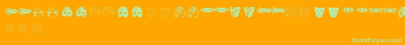 M E1scaras venezianas  Naty e Bell Font – Green Fonts on Orange Background
