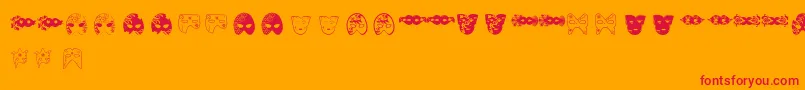 M E1scaras venezianas  Naty e Bell Font – Red Fonts on Orange Background