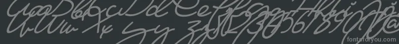 フォントMa Fille   Slant – 黒い背景に灰色の文字