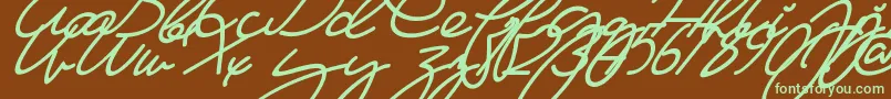 Ma Fille   Slant Font – Green Fonts on Brown Background