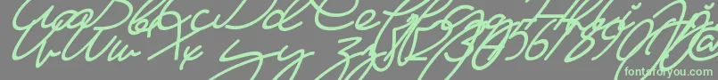 Ma Fille   Slant Font – Green Fonts on Gray Background
