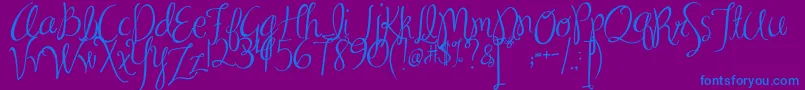 MA Sexy-Schriftart – Blaue Schriften auf violettem Hintergrund