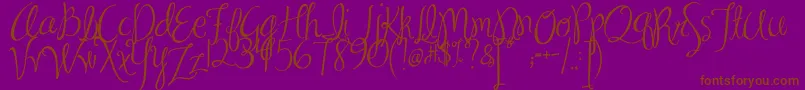 MA Sexy Font – Brown Fonts on Purple Background