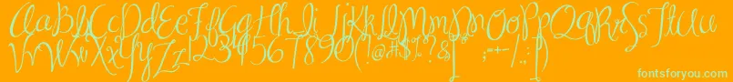 MA Sexy Font – Green Fonts on Orange Background