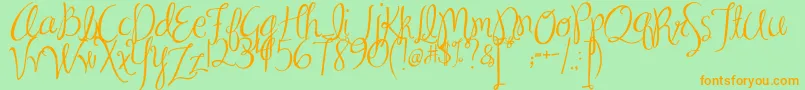 MA Sexy Font – Orange Fonts on Green Background