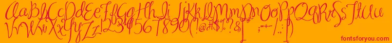 MA Sexy Font – Red Fonts on Orange Background