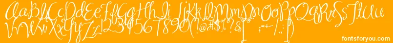 MA Sexy Font – White Fonts on Orange Background