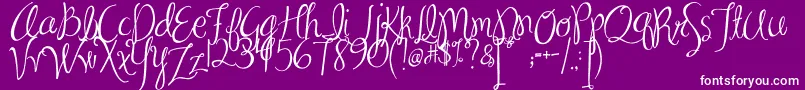 MA Sexy Font – White Fonts on Purple Background