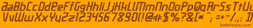 フォントmaass slicer Italic – オレンジの背景に茶色のフォント