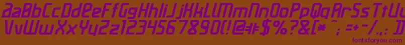 maass slicer Italic Font – Purple Fonts on Brown Background