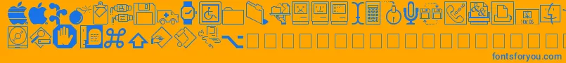 MAC DING Font – Blue Fonts on Orange Background