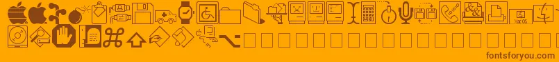 MAC DING Font – Brown Fonts on Orange Background