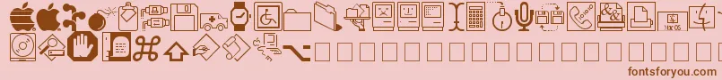 MAC DING Font – Brown Fonts on Pink Background