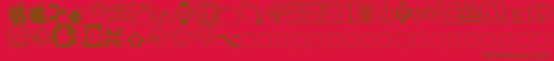 MAC DING Font – Brown Fonts on Red Background