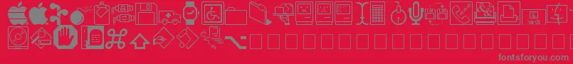 MAC DING Font – Gray Fonts on Red Background