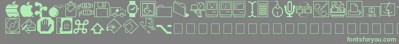 MAC DING Font – Green Fonts on Gray Background