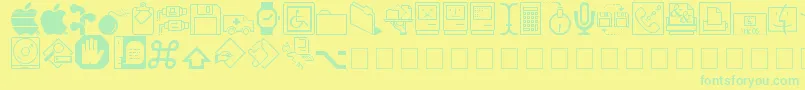 MAC DING Font – Green Fonts on Yellow Background