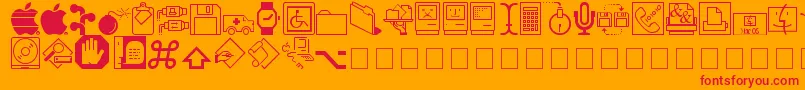 MAC DING Font – Red Fonts on Orange Background