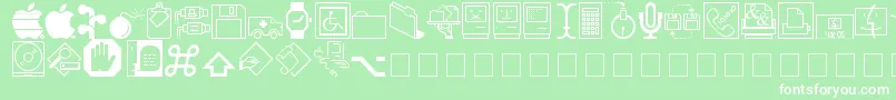 MAC DING Font – White Fonts on Green Background