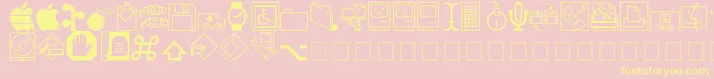 MAC DING Font – Yellow Fonts on Pink Background