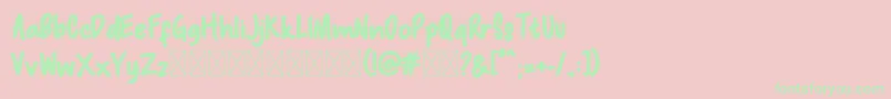 Macadamia Font – Green Fonts on Pink Background