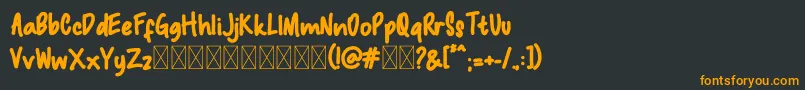 Macadamia Font – Orange Fonts on Black Background