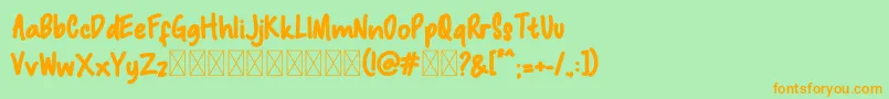 Macadamia Font – Orange Fonts on Green Background