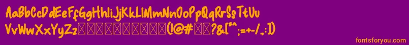 Macadamia Font – Orange Fonts on Purple Background