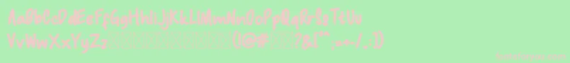 Macadamia Font – Pink Fonts on Green Background