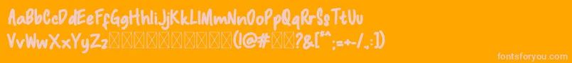 Macadamia Font – Pink Fonts on Orange Background