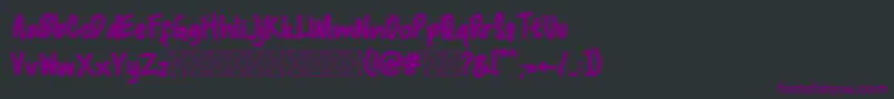 Macadamia Font – Purple Fonts on Black Background