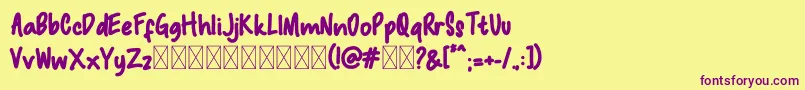 Macadamia Font – Purple Fonts on Yellow Background