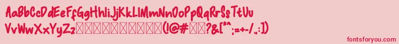 Macadamia Font – Red Fonts on Pink Background