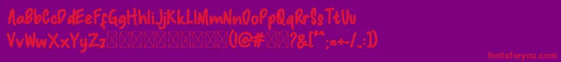 Macadamia-Schriftart – Rote Schriften auf violettem Hintergrund