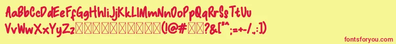 Macadamia Font – Red Fonts on Yellow Background