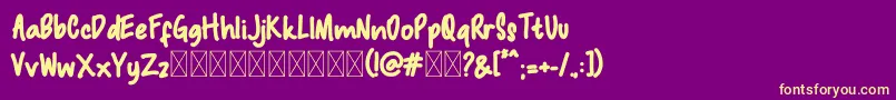 Macadamia Font – Yellow Fonts on Purple Background