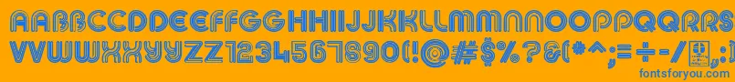 MACCOS BOLD Demo Font – Blue Fonts on Orange Background