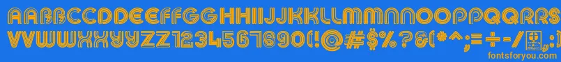 MACCOS BOLD Demo Font – Orange Fonts on Blue Background