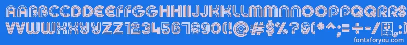 Шрифт MACCOS BOLD Demo – розовые шрифты на синем фоне