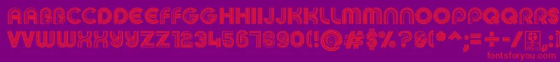 フォントMACCOS BOLD Demo – 紫の背景に赤い文字