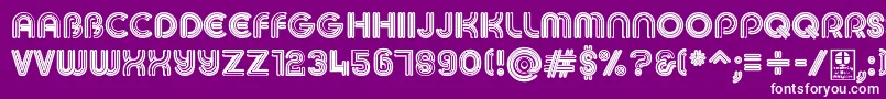 MACCOS BOLD Demo-Schriftart – Weiße Schriften auf violettem Hintergrund