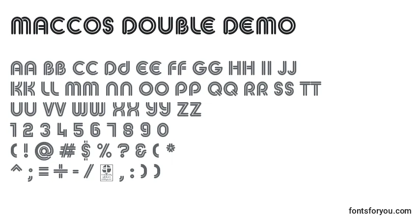 Czcionka MACCOS DOUBLE Demo – alfabet, cyfry, specjalne znaki