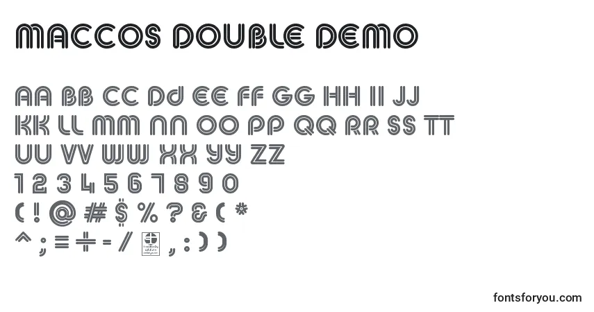 Schriftart MACCOS DOUBLE Demo – Alphabet, Zahlen, spezielle Symbole