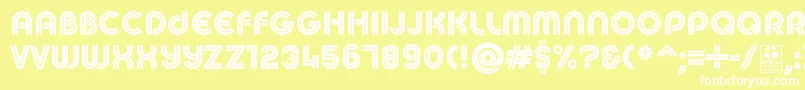 MACCOS DOUBLE Demo Font – White Fonts on Yellow Background