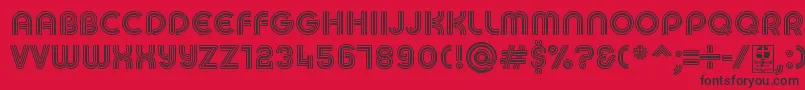 MACCOS REGULAR Demo Font – Black Fonts on Red Background