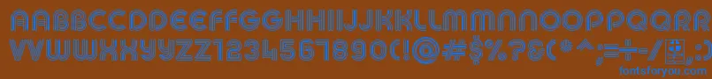 MACCOS REGULAR Demo Font – Blue Fonts on Brown Background