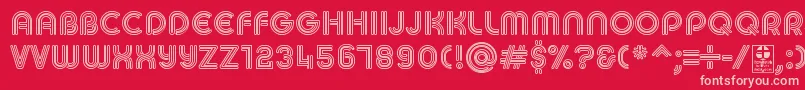MACCOS REGULAR Demo-Schriftart – Rosa Schriften auf rotem Hintergrund