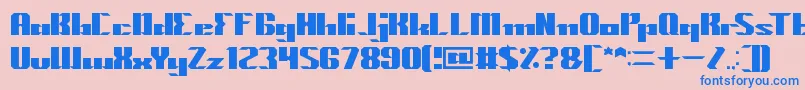 MACHINE GUN Font – Blue Fonts on Pink Background