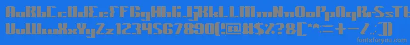 MACHINE GUN-Schriftart – Graue Schriften auf blauem Hintergrund